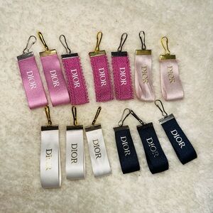 Dior Pink, Cream, and Black Keychain Collection